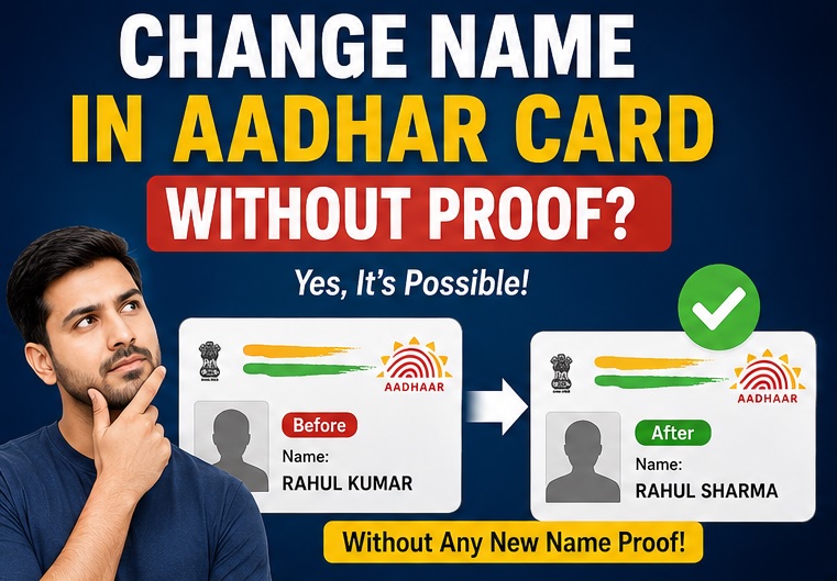 How to change name in Aadhar card without proof