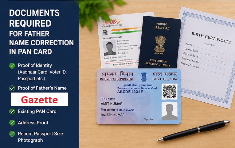 how to do father name correction in pan card online