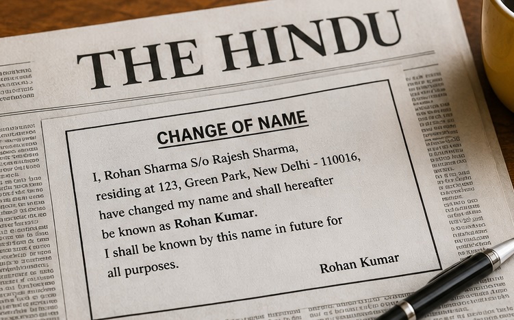 Name change Ad in newspaper